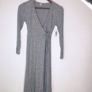 Gray Wrap Dress